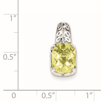 Sterling Silver Lemon Quartz Pendant — alternate view