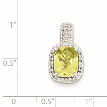 Sterling Silver Lemon Quartz Pendant — alternate view
