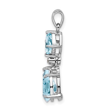 Sterling Silver Rhodium Plated Diamond & Light Swiss BT Pendant — alternate view