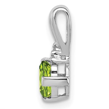 Sterling Silver Rhodium Plated Diamond and Peridot Pendant — alternate view