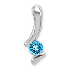 Image of Sterling Silver Rhodium-plated Blue Topaz Pendant
