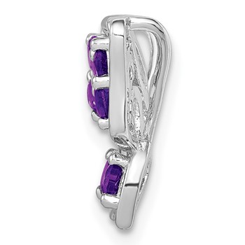 Sterling Silver Rhodium-plated Amethyst Diamond Chain Slide — alternate view