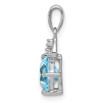 Sterling Silver Rhodium Plated Diamond and Light Swiss BT Pendant — alternate view