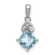 Image of Sterling Silver Rhodium Plated Diamond and Light Swiss BT Pendant