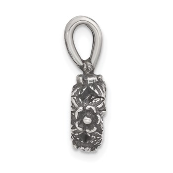 Sterling Silver Antiqued CZ Pendant — alternate view