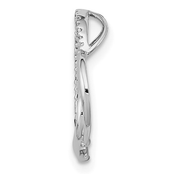 Sterling Silver Rhodium Plated Diamond Double Heart Pendant — alternate view