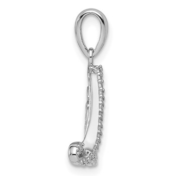 Sterling Silver Rhodium Plated Diamond Love Pendant — alternate view