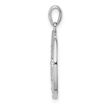 Sterling Silver Rhodium Plated Diamond Pendant — alternate view