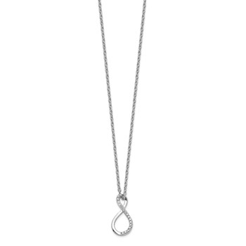 Sterling Silver Rhodium Plated Diamond Accent Infinity Necklace — alternate view