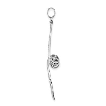 Sterling Silver Rhodium Plated Diamond Swirl Pendant — alternate view