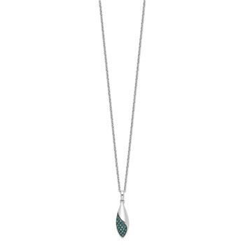 White Night Sterling Silver Rhodium-plated Blue Diamond 18 inch Necklace with 2 Inch Extender — alternate view