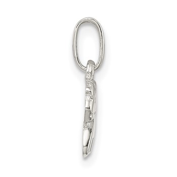 Sterling Silver Rhodium-plated Polished Pony Children's Pendant — alternate view