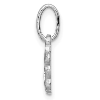 Sterling Silver Rhodium-plated Pink Enameled Butterfly Children's Pendant — alternate view