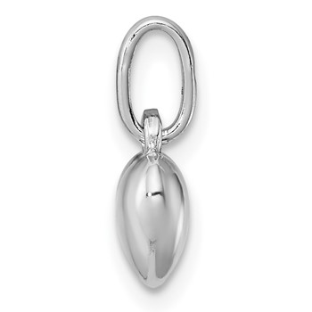 Sterling Silver Rhodium-plated Polished Heart Children's Pendant — alternate view