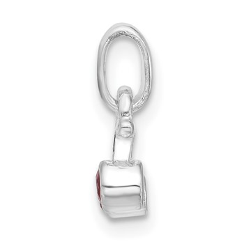 Sterling Silver Synthetic Ruby Cherry Kid's Pendant — alternate view