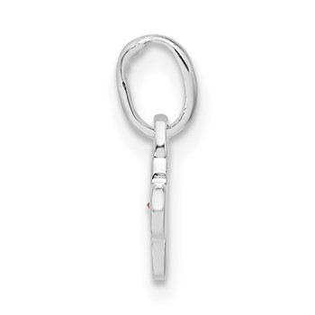 Sterling Silver Pink CZ Clover Kid's Pendant — alternate view