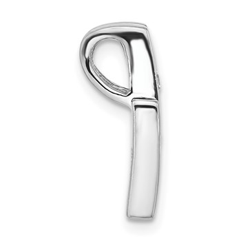 Sterling Silver Brushed & Polished CZ Slide — alternate view