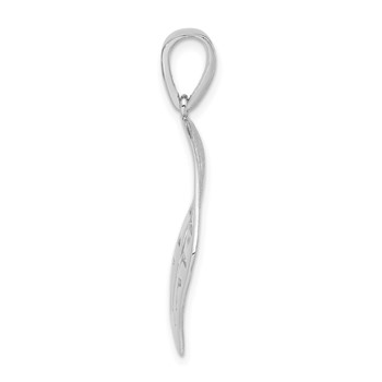 Sterling Silver Rhodium-plated Scratch Finish Square Cutout Pendant — alternate view