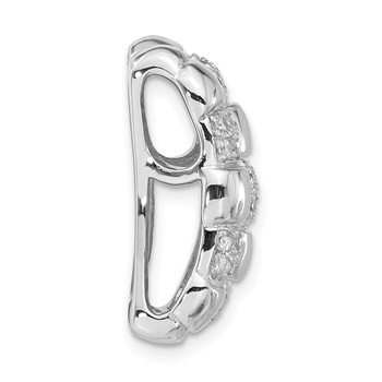 Sterling Silver Polished Woven CZ Slide Pendant — alternate view