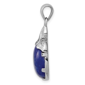 Sterling Silver Rhodium-plated Lapis Lazuli Pendant — alternate view