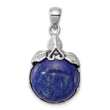 Image of Sterling Silver Rhodium-plated Lapis Lazuli Pendant