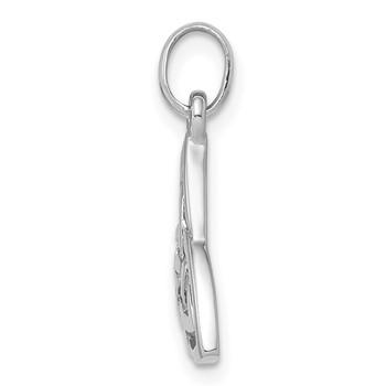 Sterling Silver Rhodium-plated Polished Celtic Symbol Pendant — alternate view