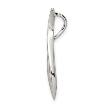 Sterling Silver Polished & Satin Twisted Chain Slide Pendant — alternate view