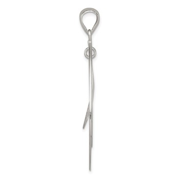 Sterling Silver Polished & Textured Teardrop Pendant — alternate view