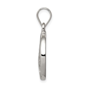 Sterling Silver Polished Round Tree Pendant — alternate view