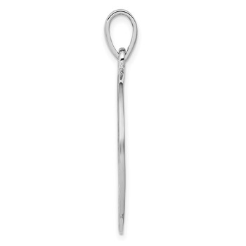 Sterling Silver Rhodium-plated Polished Circle with Tree Pendant — alternate view