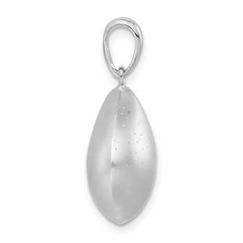 Sterling Silver Sparkle-cut Satin Wide Teardrop Pendant — alternate view