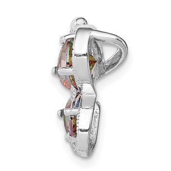 Sterling Silver Rhodium-plated Polished Dark Mystic CZ Butterfly Pendant — alternate view