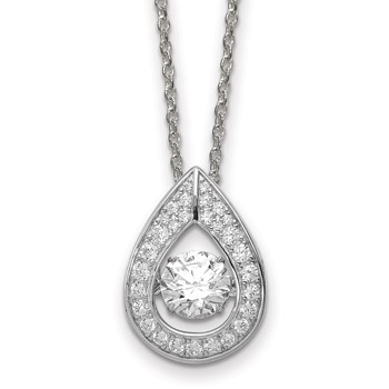Sterling Silver Platinum-plated Vibrant CZ Necklace