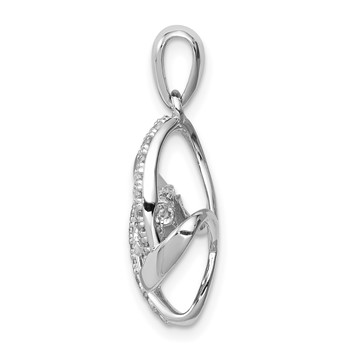 Sterling Silver Platinum-plated Vibrant CZ Pendant — alternate view