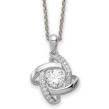 Sterling Silver Platinum-plated Vibrant CZ Necklace