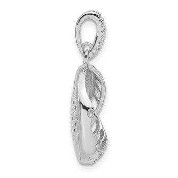 Pure Fire Sterling Silver Polished Fancy CZ Oval Pendant — alternate view