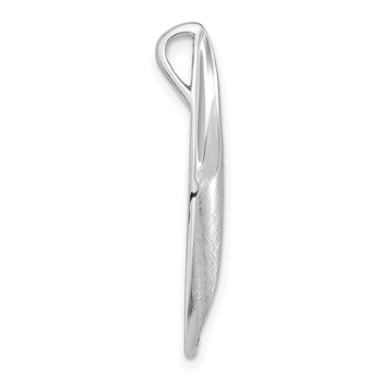 Sterling Silver Polished & Satin CZ Chain Slide Pendant — alternate view