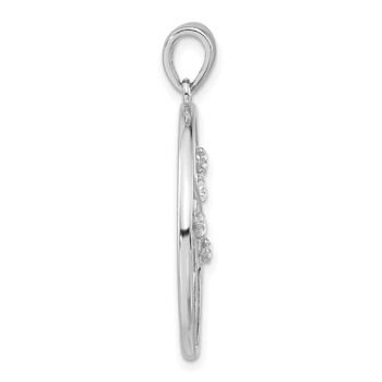 Sterling Silver Polished CZ Circle Pendant — alternate view