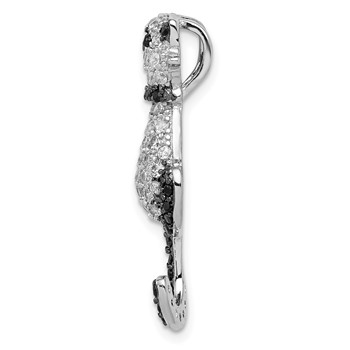 Sterling Silver Rhodium-plated CZ Cat Slide Pendant — alternate view