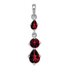 Image of Sterling Silver Rhodium-plated Garnet Pendant