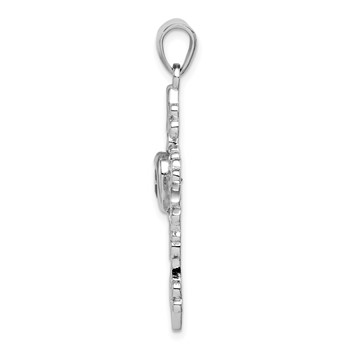 Sterling Silver Rhodium-plated Amethyst Cross Pendant — alternate view