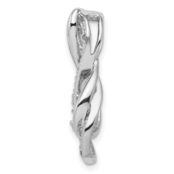 Sterling Silver Rhodium Diam. Infinity Symbol Slide Pendant — alternate view