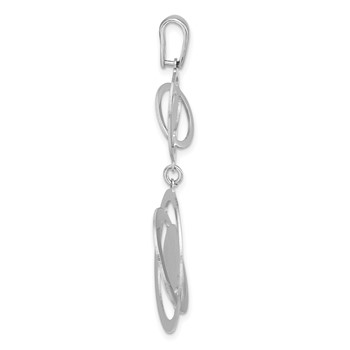 Sterling Silver Rhodium-plated Polished Twisted Circles Pendant — alternate view