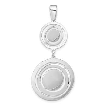 Sterling Silver Rhodium-plated Polished Twisted Circles Pendant