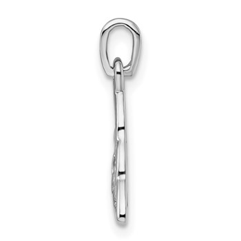 Sterling Silver Rhodium-plated Polished Trinity Knot Pendant — alternate view