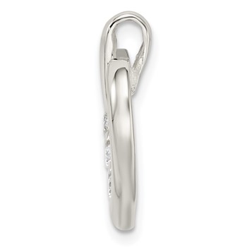 Sterling Silver Polished with CZ Heart Slide — alternate view