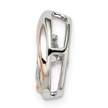 Sterling Silver Platinum-plated Rose-tone Vibrant CZ Necklace — alternate view