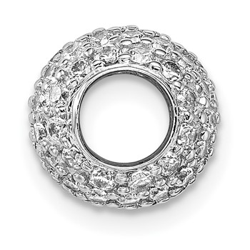 Sterling Silver Rhodium-plated CZ Bead Pendant — alternate view