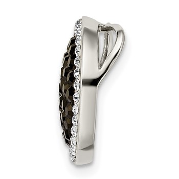 Sterling Silver Black and White Crystal Circle Chain Slide — alternate view