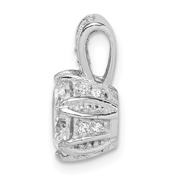 Sterling Silver Rhodium-plated CZ Pendant — alternate view